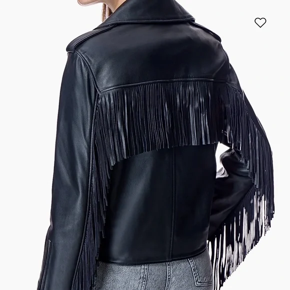 Saks Maximilian Leather Fringe Jacket - Picture 3 of 13